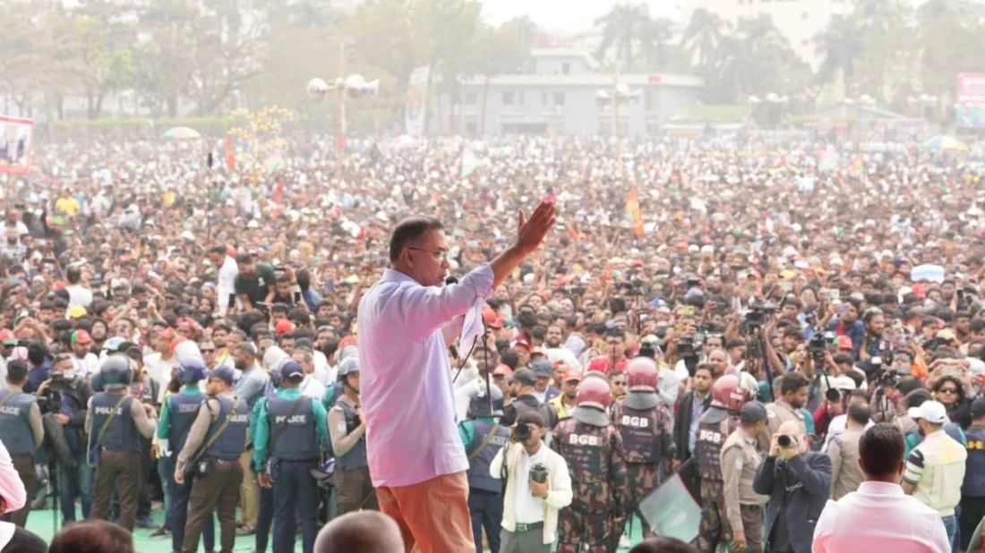 ৮ ফেব্রুয়ারি নয়াপল্টনে তারেক রহমানের শেষ নির্বাচনী প্রচারণা