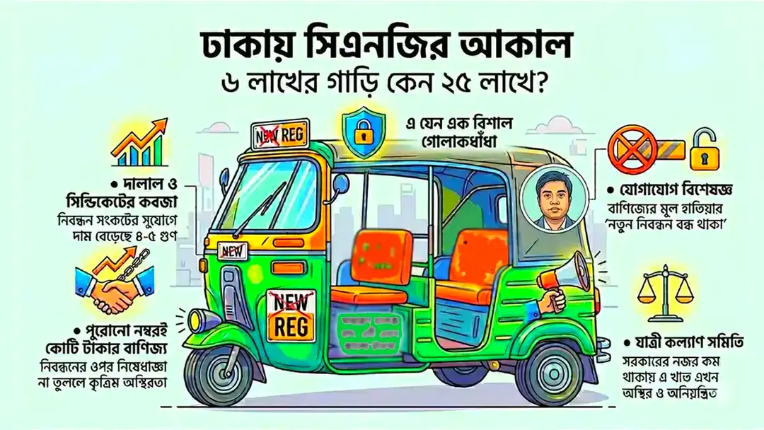 নম্বর প্লেটেই কোটি টাকার খেলা: ৬ লাখের সিএনজি ২৫ লাখ